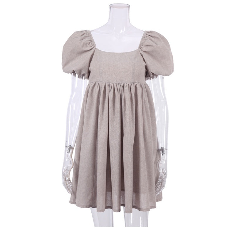 HealthBeauty-Products (™) Dresses Women Square Neck Puff Sleeve Mini Dress