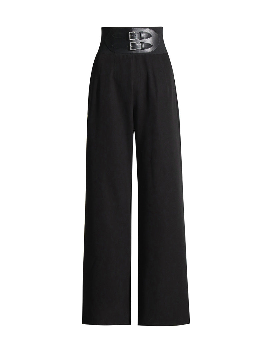 Slimming Wide Leg Casual Trousers Women's