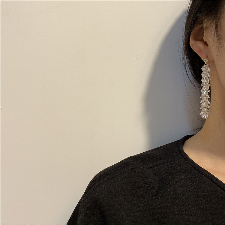 HealthBeauty-Products (™) Crystal Tassel Long Earrings