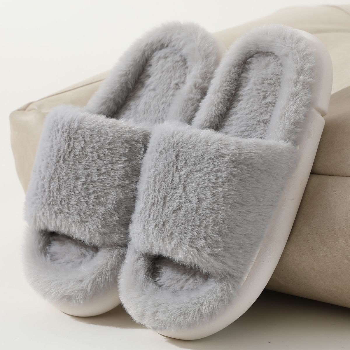 Fairy Style Thick-soled Eva Fluffy Slippers Women's Outer Wear