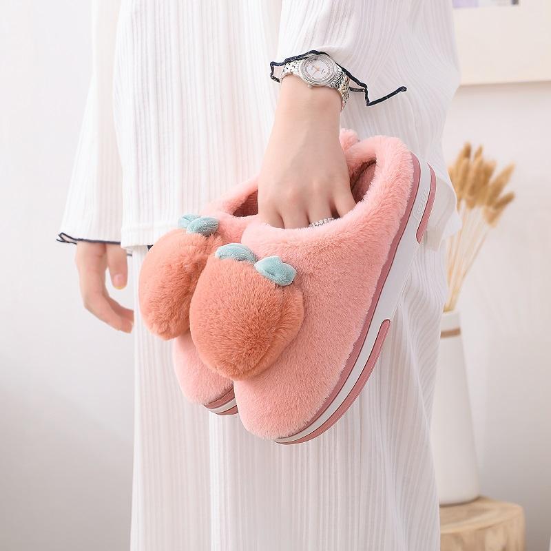 Women's Warm Thick Bottom Plush Cotton Slippers