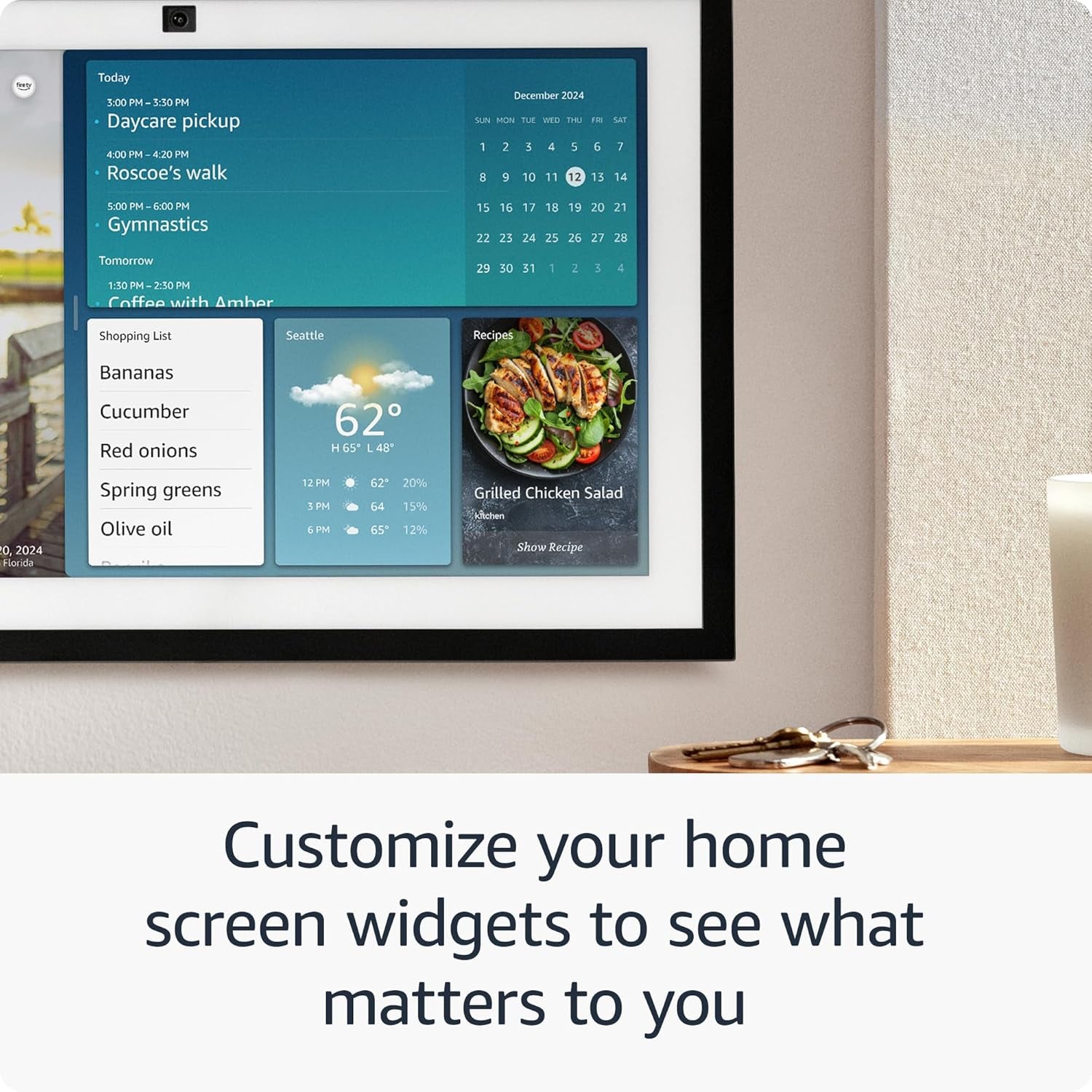 All-New  Echo Show 15 | a Stunning HD 15.6" Smart Kitchen TV for Home Organization with Alexa