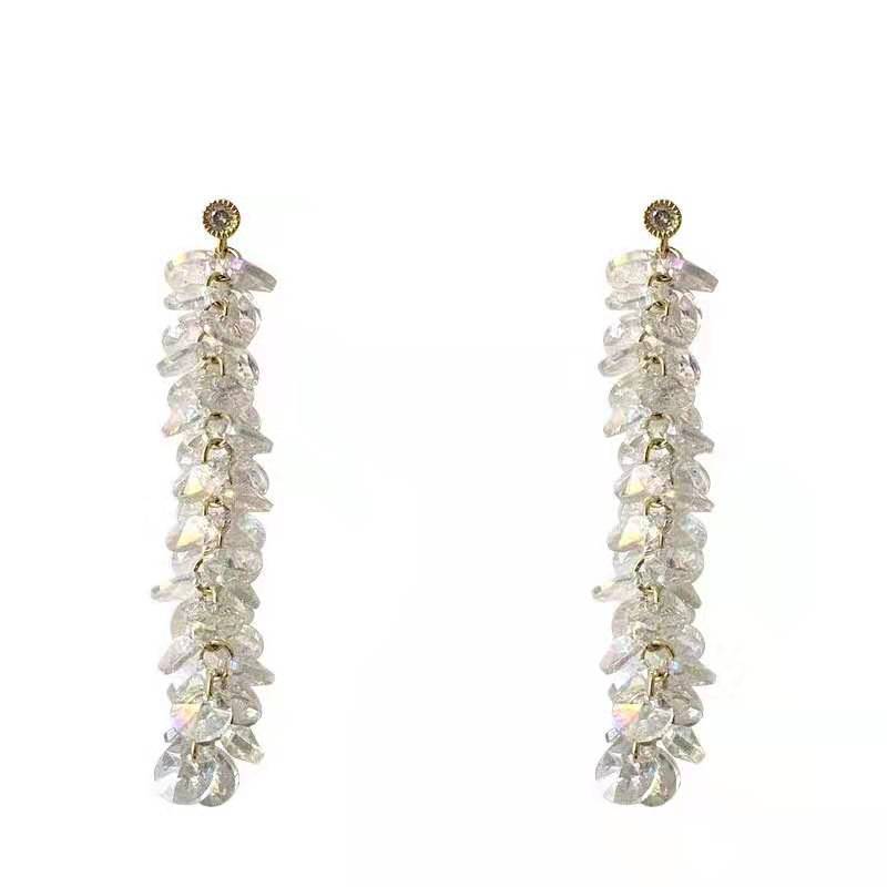 HealthBeauty-Products (™) Crystal Tassel Long Earrings