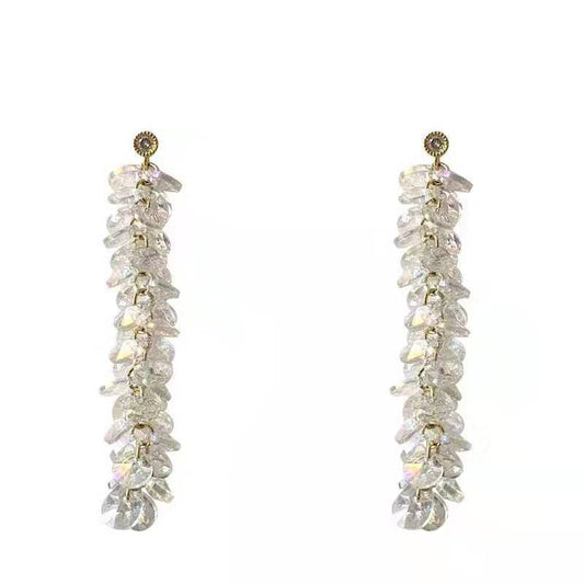 HealthBeauty-Products (™) Crystal Tassel Long Earrings