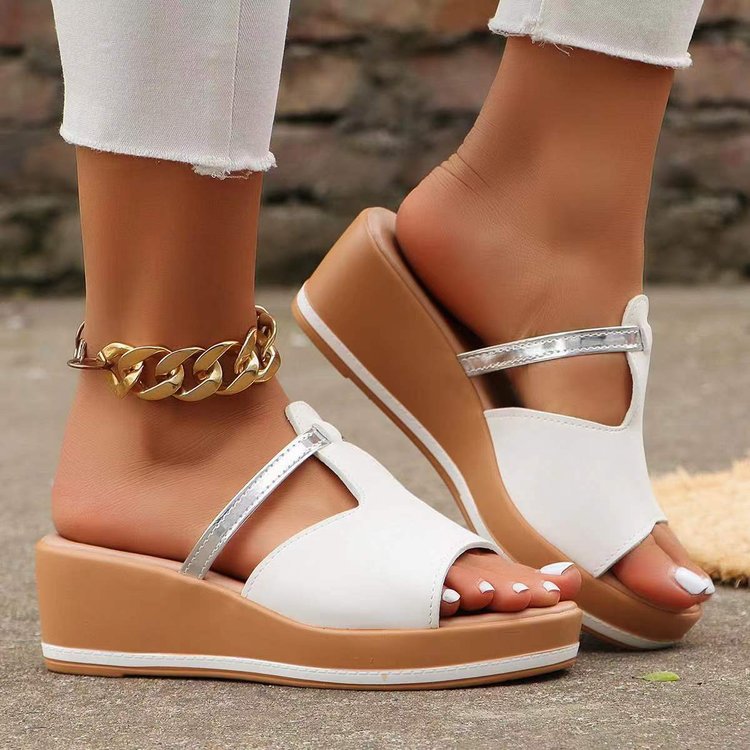 Plus Size Wedge Slippers Women's Platform Height Increasing