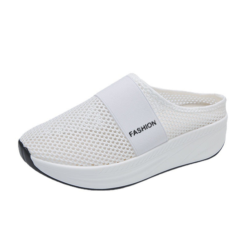 Slip-on Plus Size Platform Mesh Surface Breathable Shoes Ladies