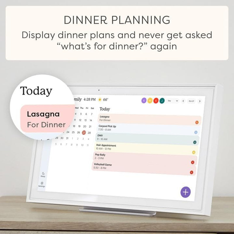 Calendar: 15 Inch Digital Calendar & Chore Chart, Smart Touchscreen Interactive Display for Family Schedules - Wall Mount Included